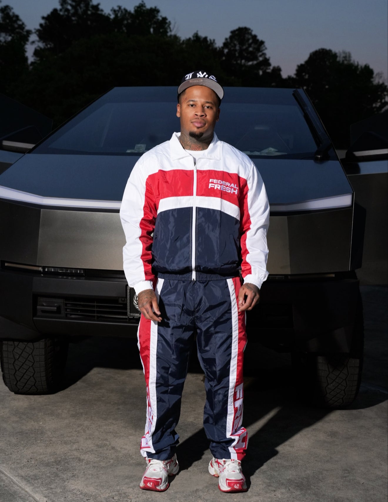 Red and Navy Blue Windbreaker