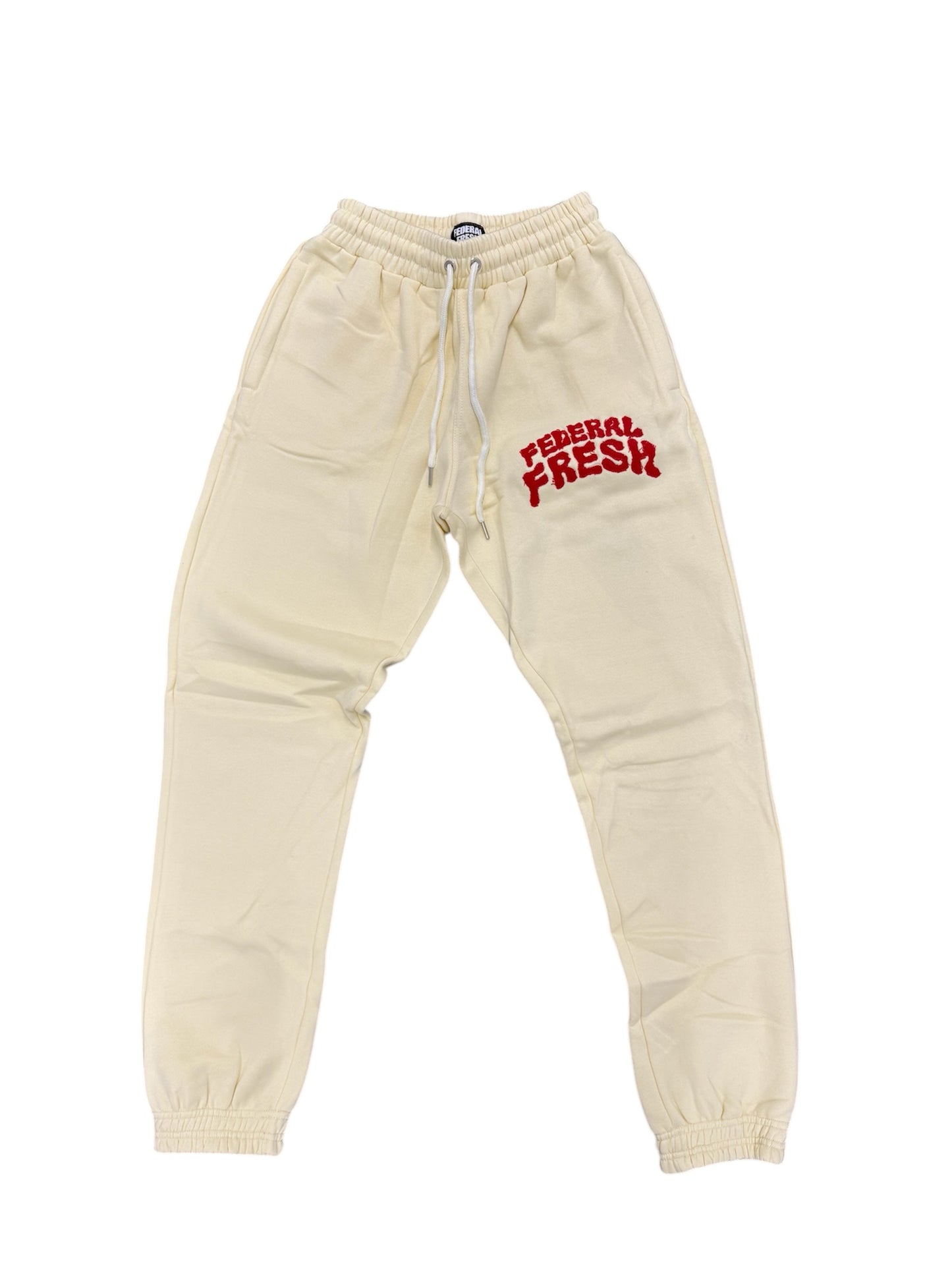 Cream and Red Federal Fresh Sweatpants