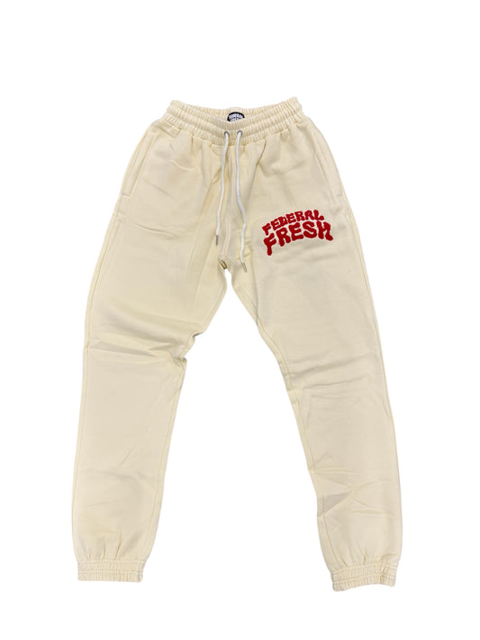 Cream and Red Federal Fresh Sweatpants