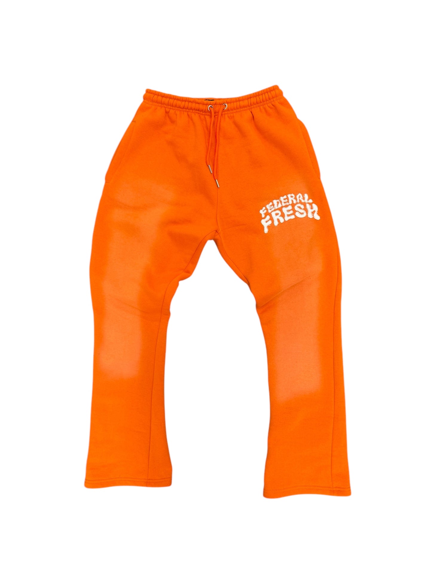 Orange Acid Wash Federal Fresh Flared Sweatpants