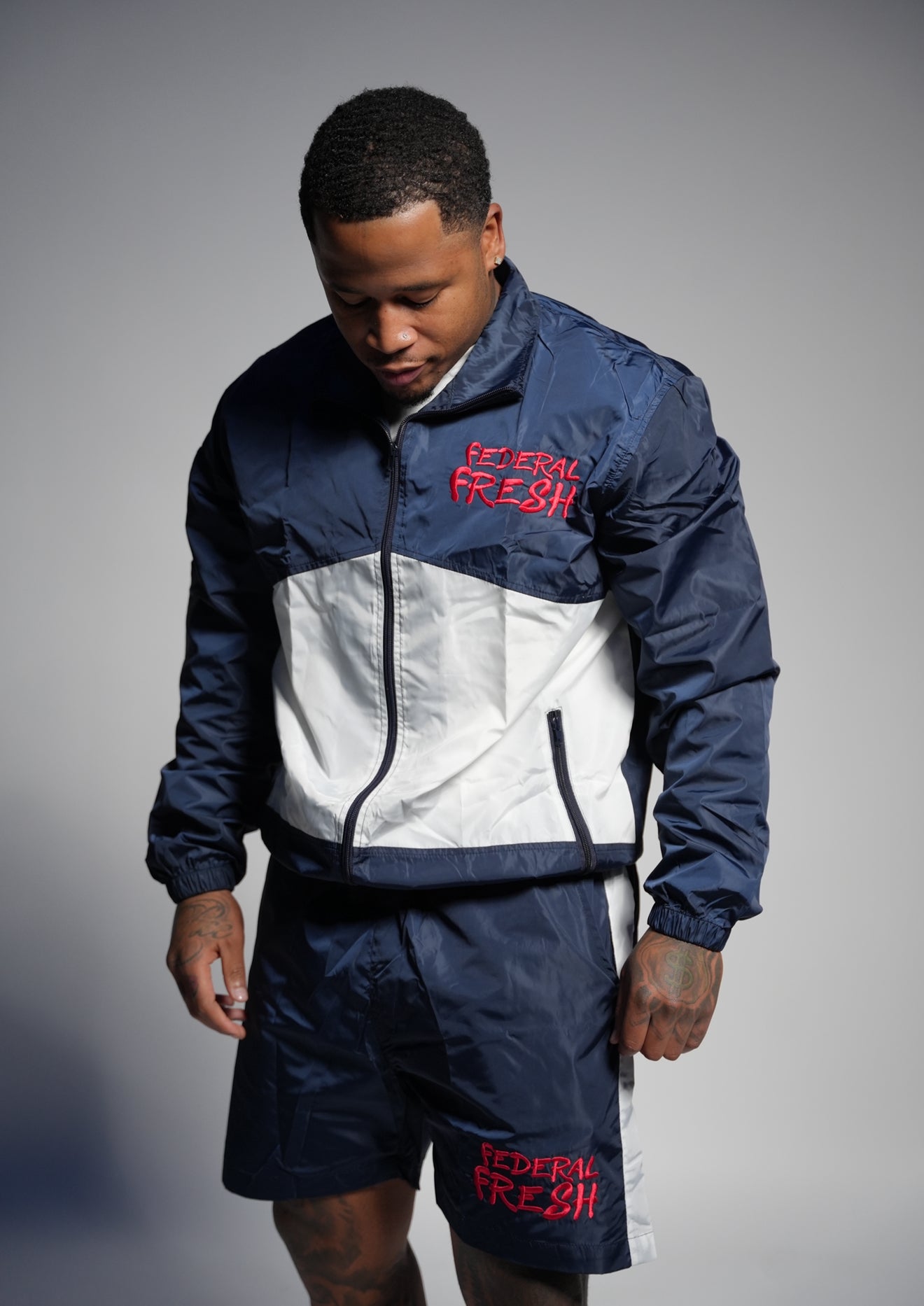 Navy Blue Federal Fresh Windbreaker Set