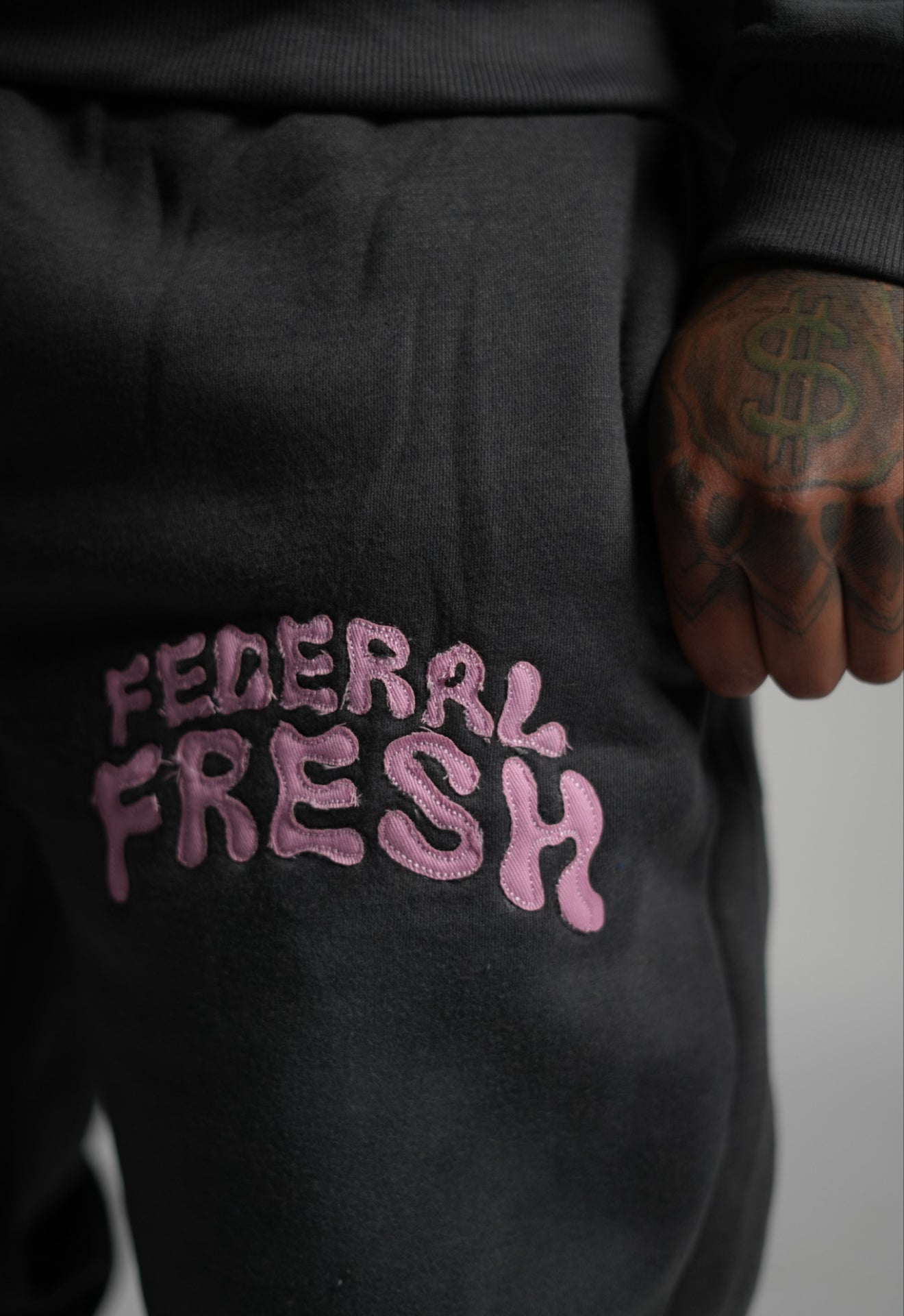 Acid Wash Grey and Pink Federal Fresh Sweatpants