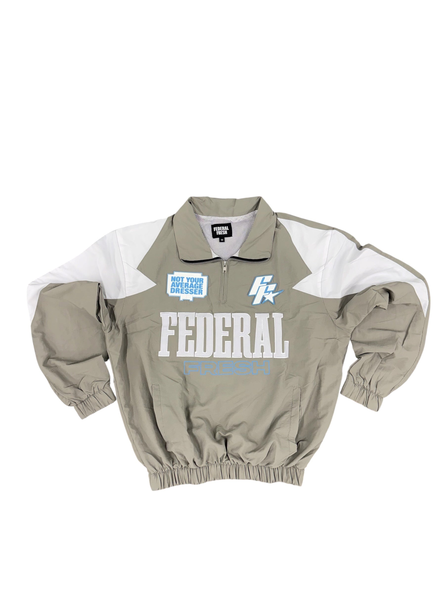 Grey and Blue Federal Fresh Windbreaker Jacket