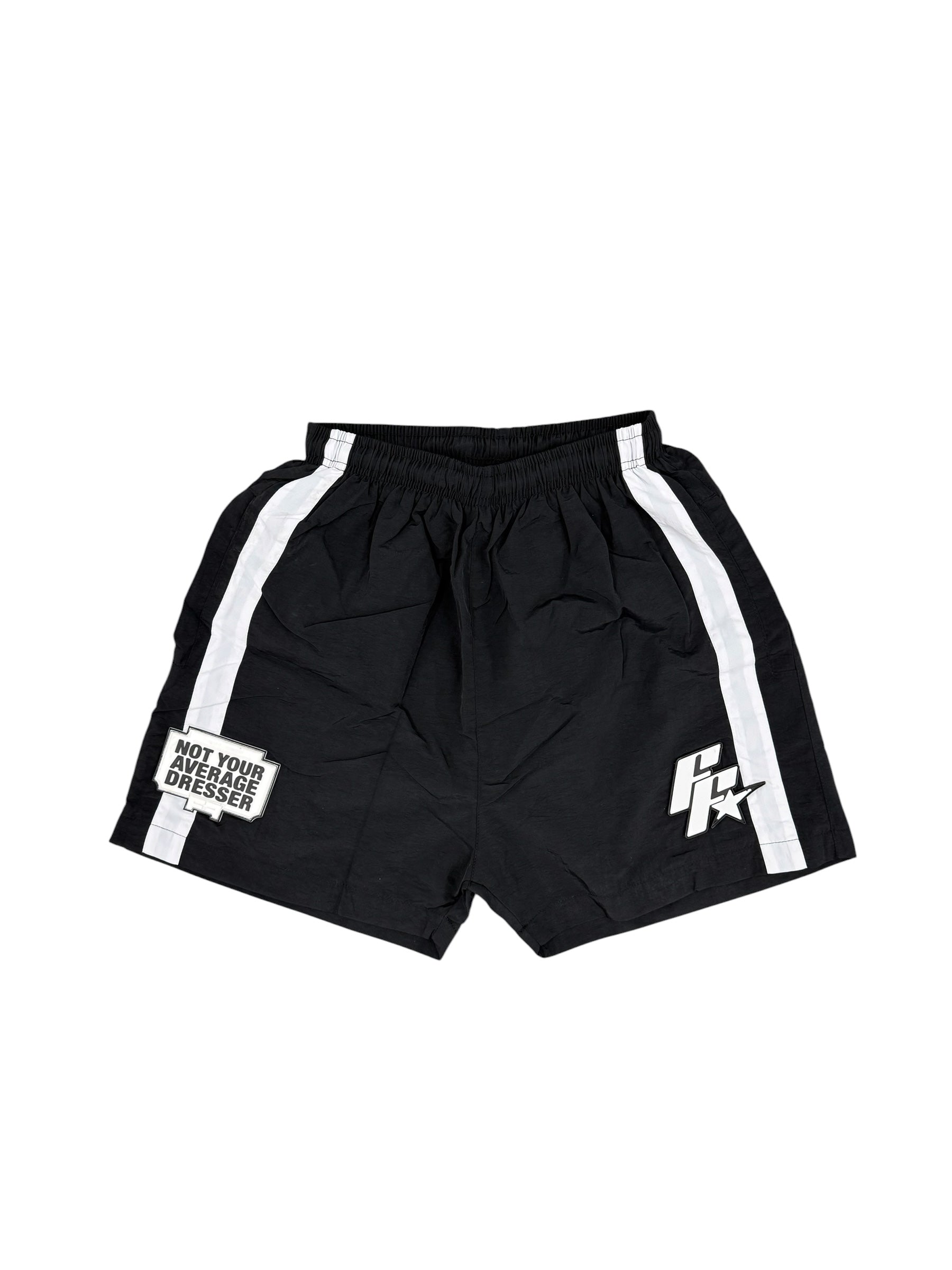 Black and White Federal Fresh Windbreaker Shorts