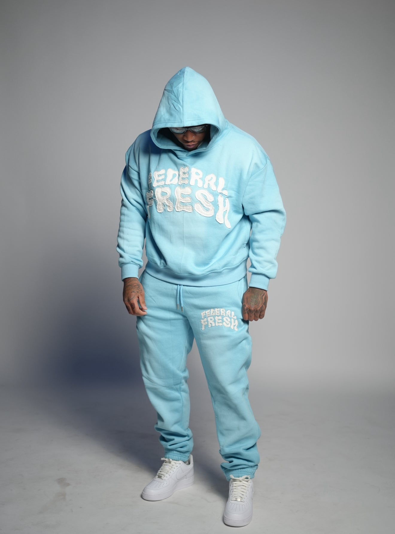 Acid Wash Sky Blue Federal Fresh Hoodie