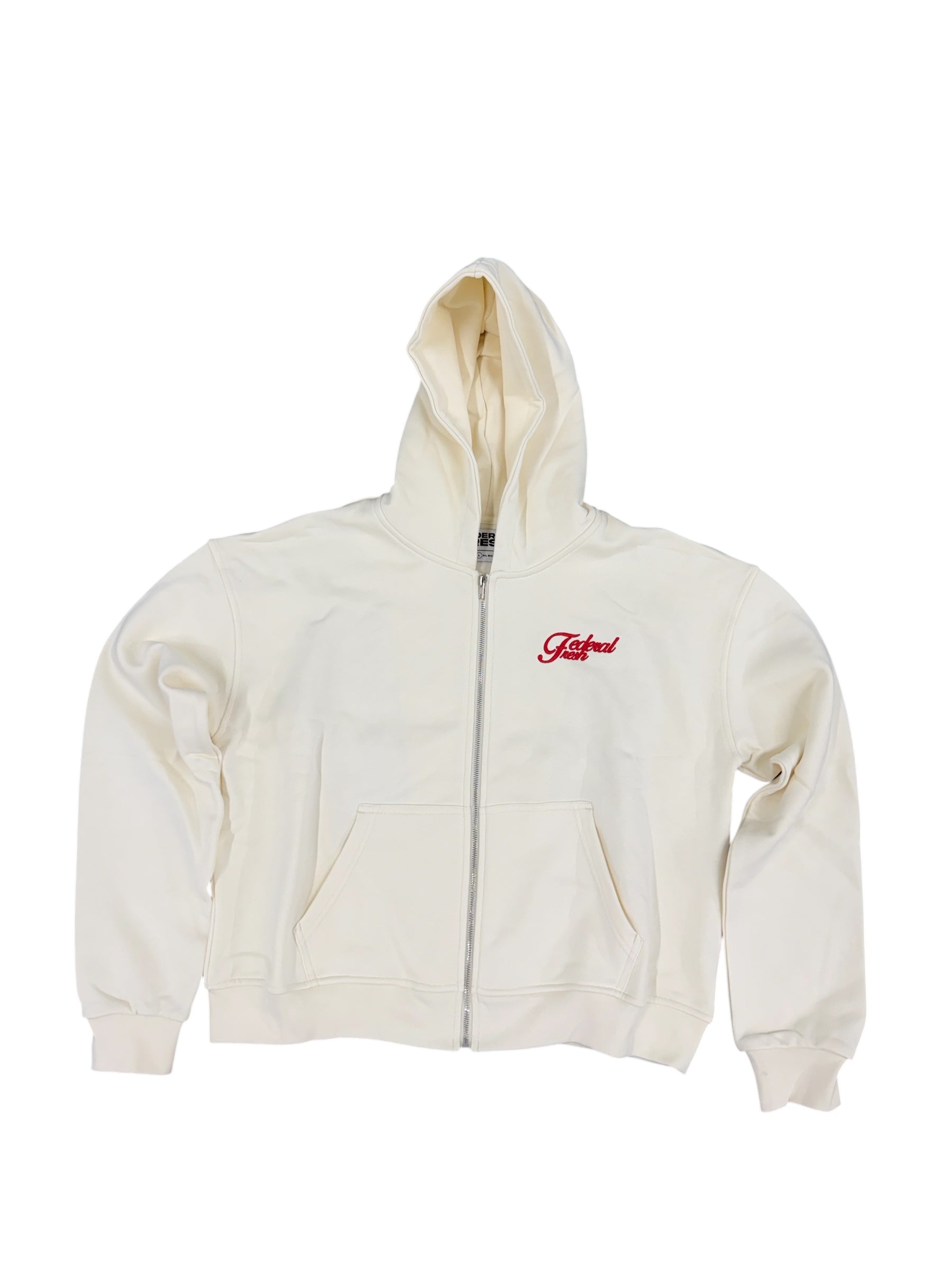 Creme and Red Federal Fresh Zip Up