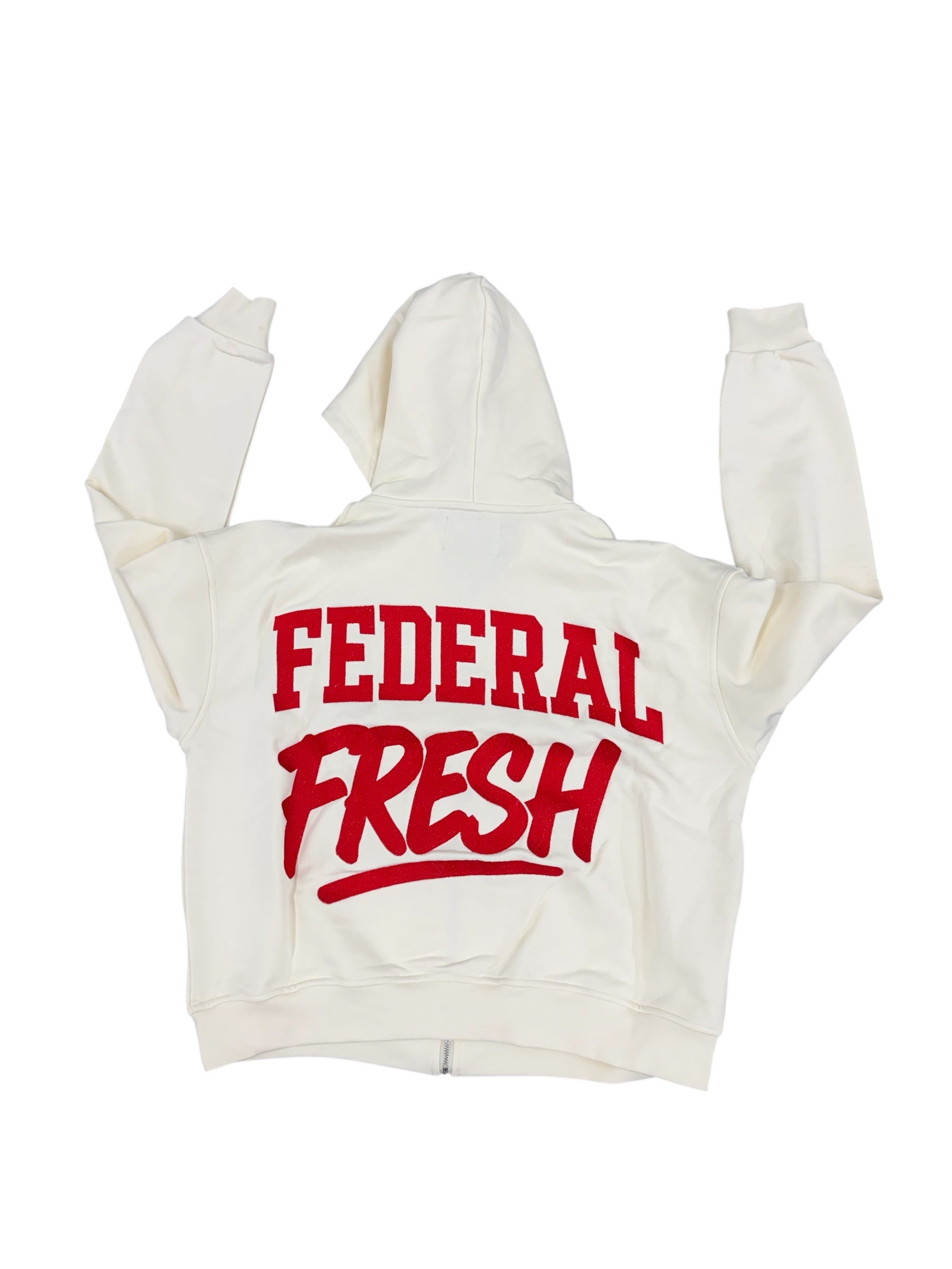 Creme and Red Federal Fresh Zip Up