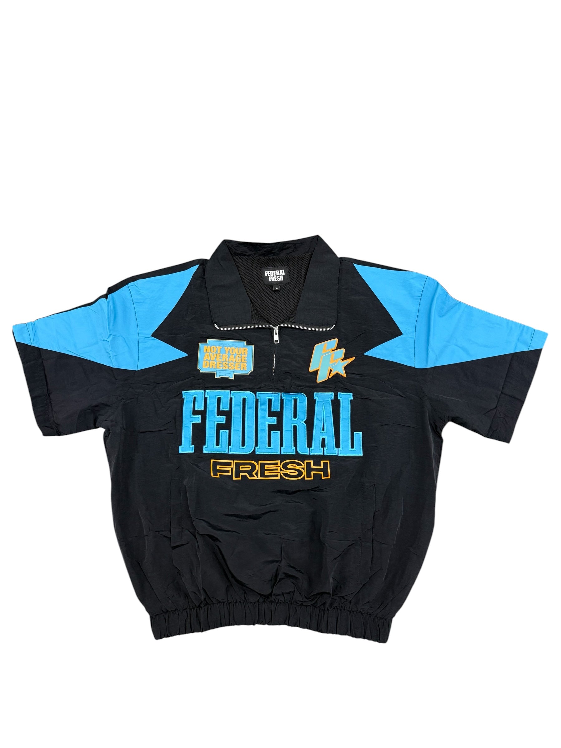 Black and Blue Federal Fresh Windbreaker Top