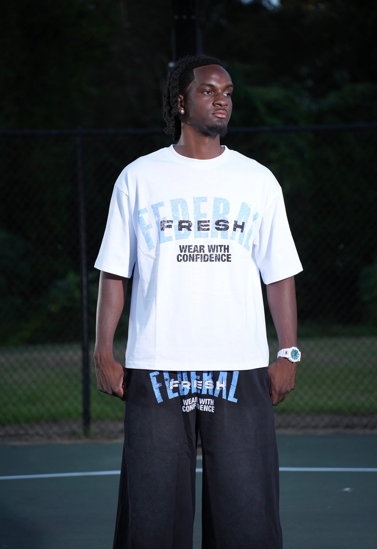 Federal Fresh White and Blue T-shirt
