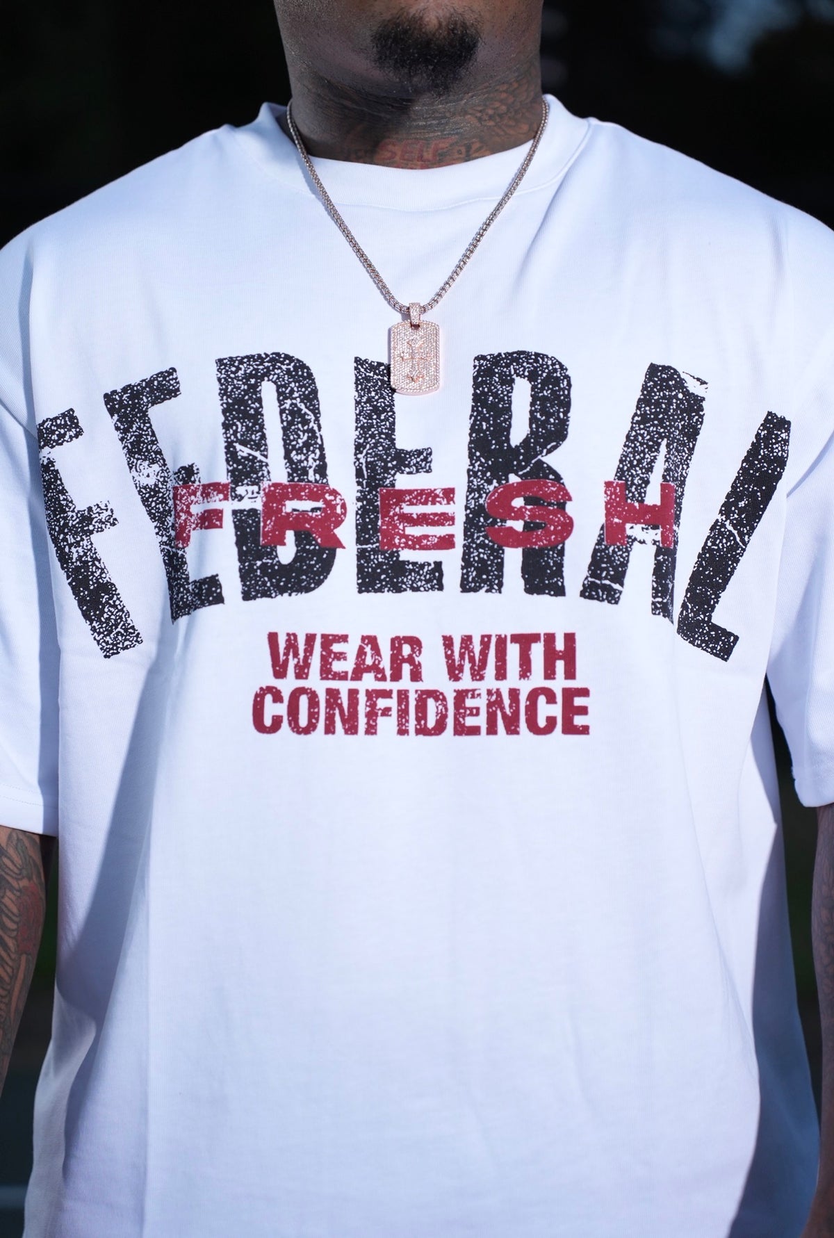 Federal Fresh White and Red T-shirt