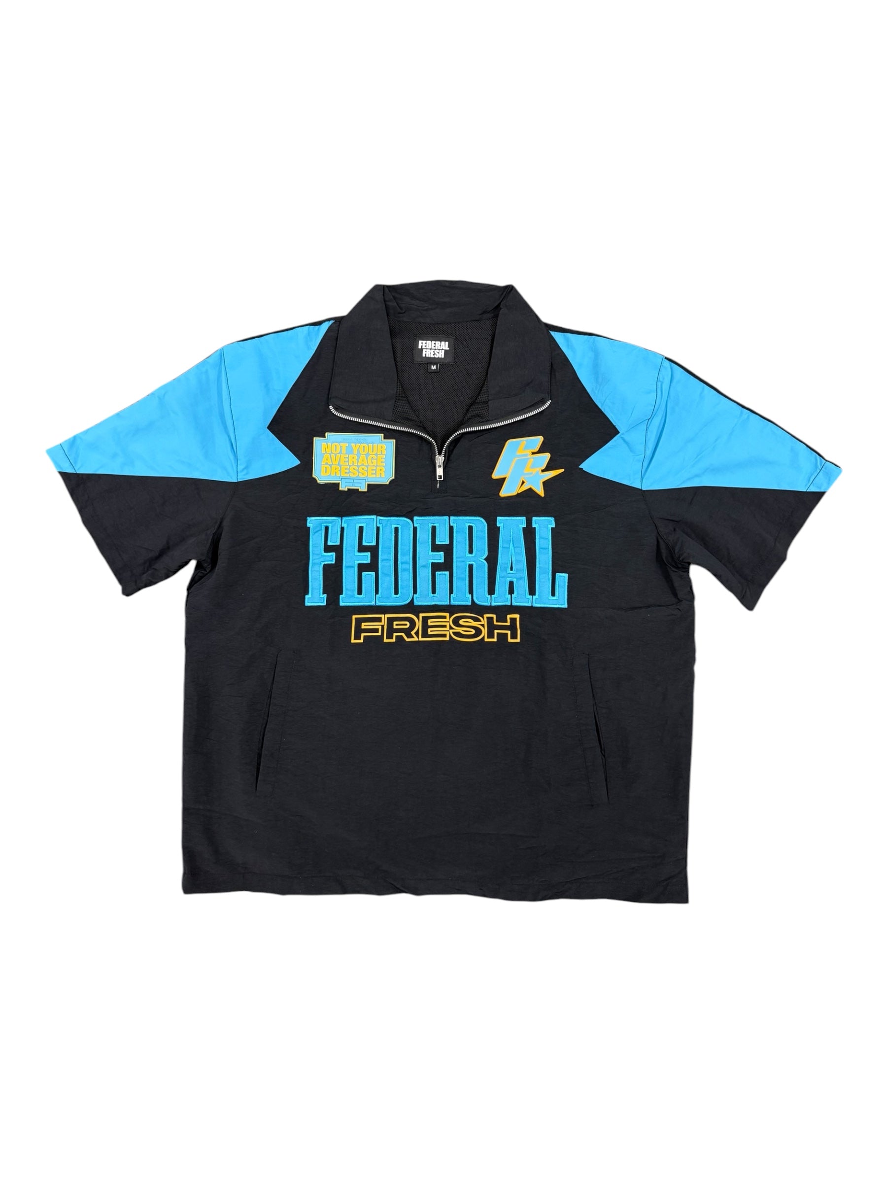 Black and Blue Federal Fresh Windbreaker Top