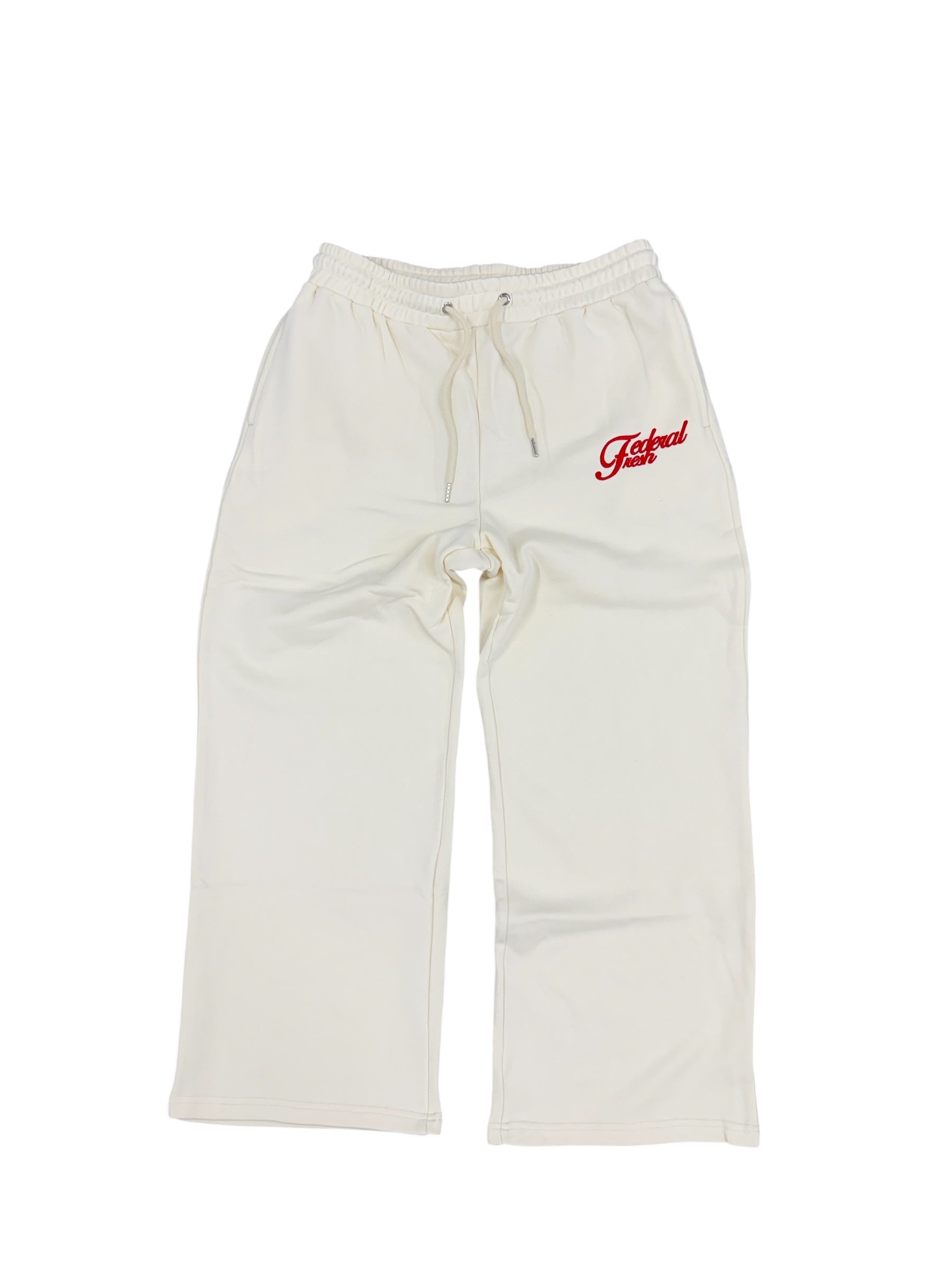 Creme and Red Federal Fresh Sweatpants