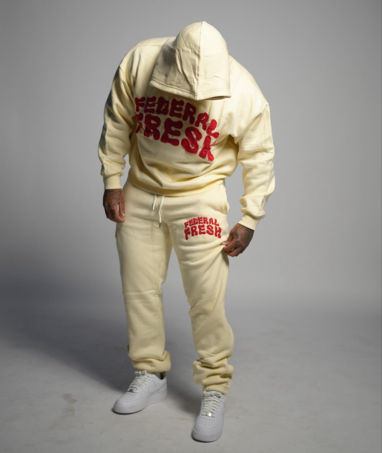 Cream and Red Federal Fresh Sweatpants