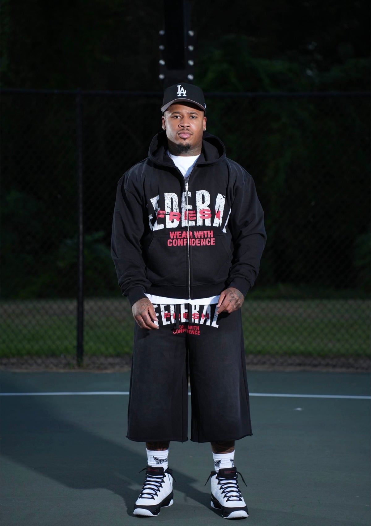 Black And Red Federal Fresh Zip Up Jacket