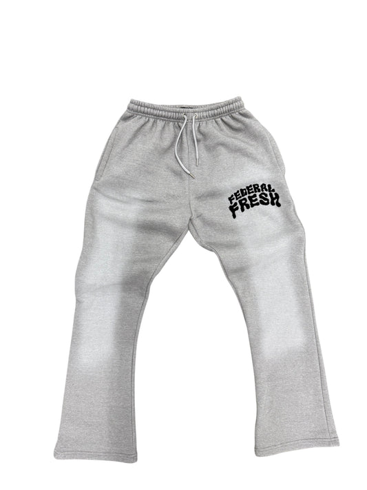 Grey Acid Wash Federal Fresh Flared Sweatpants