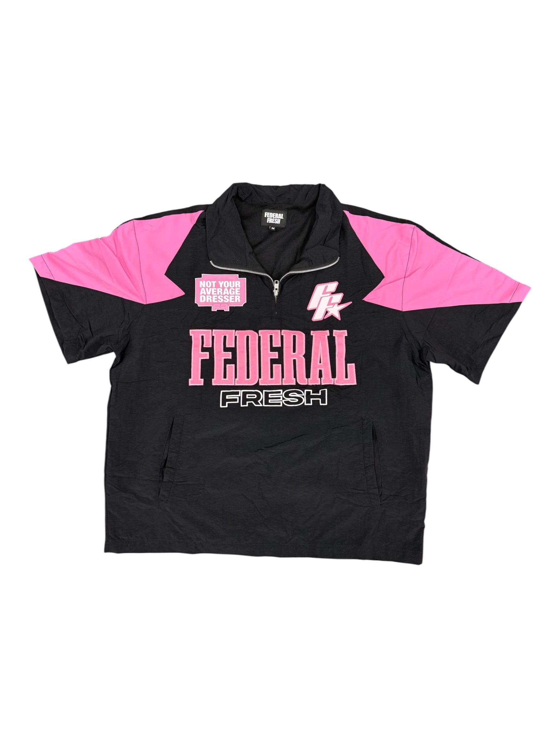 Black and Pink Federal Fresh Windbreaker Top