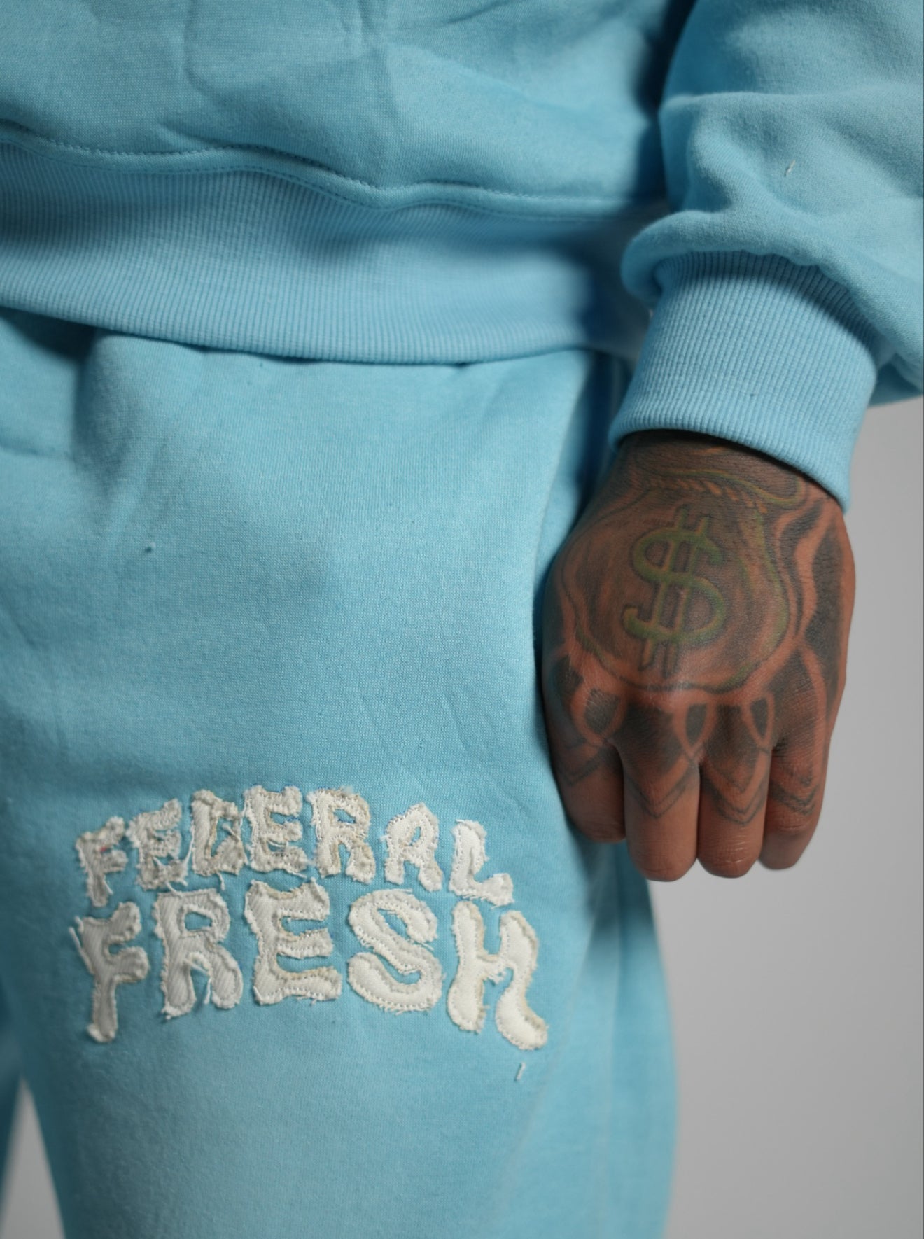 Acid Wash Sky Blue Federal Fresh Sweatpants