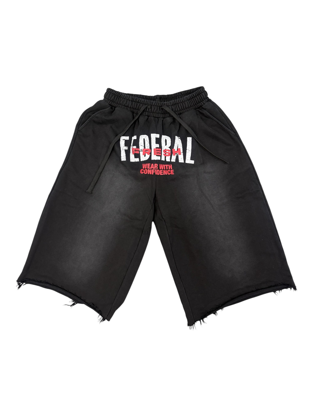 Black and Red Federal Fresh 3/4 Shorts