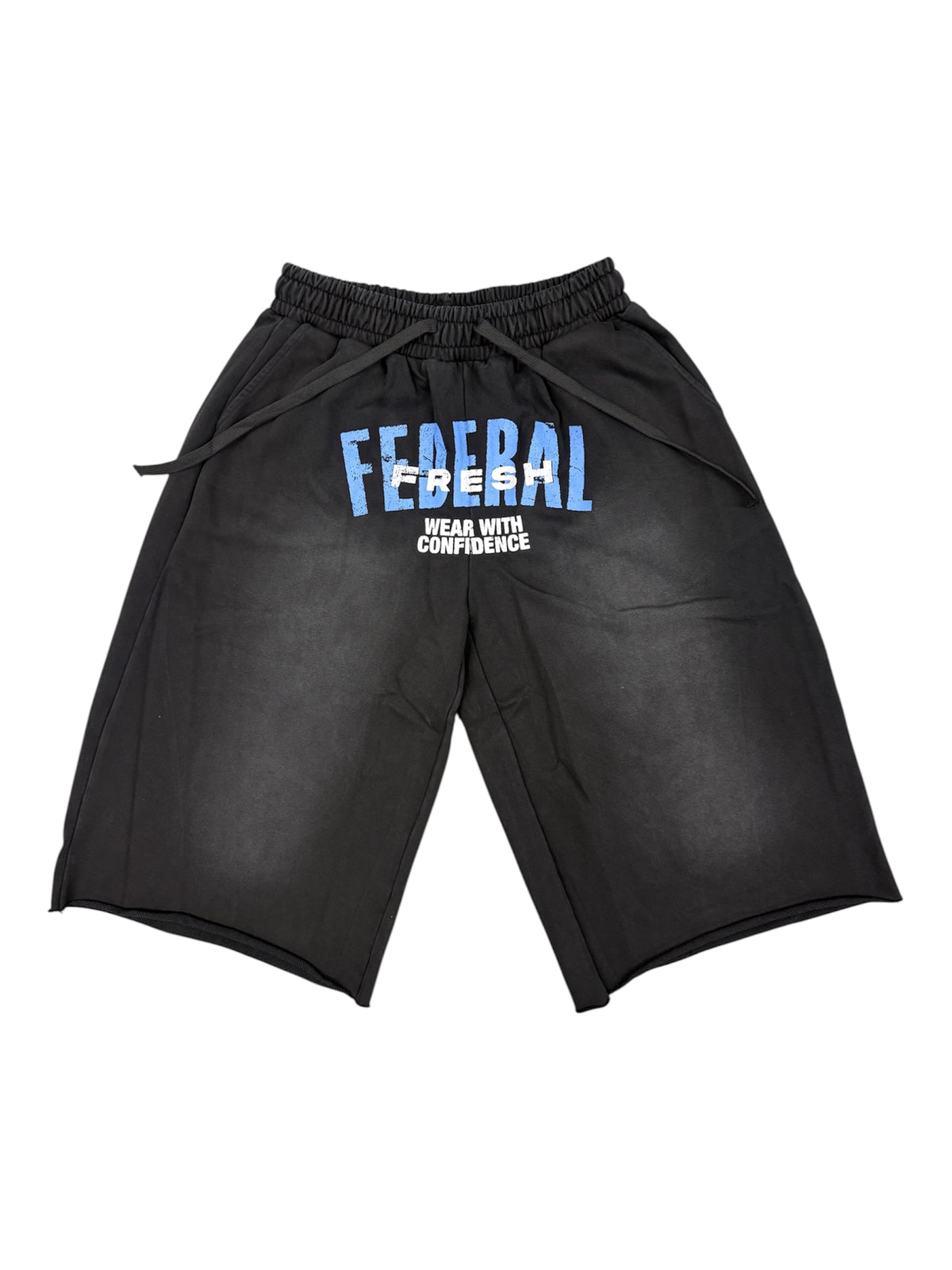 Federal Fresh Black and Blue 3/4 Shorts