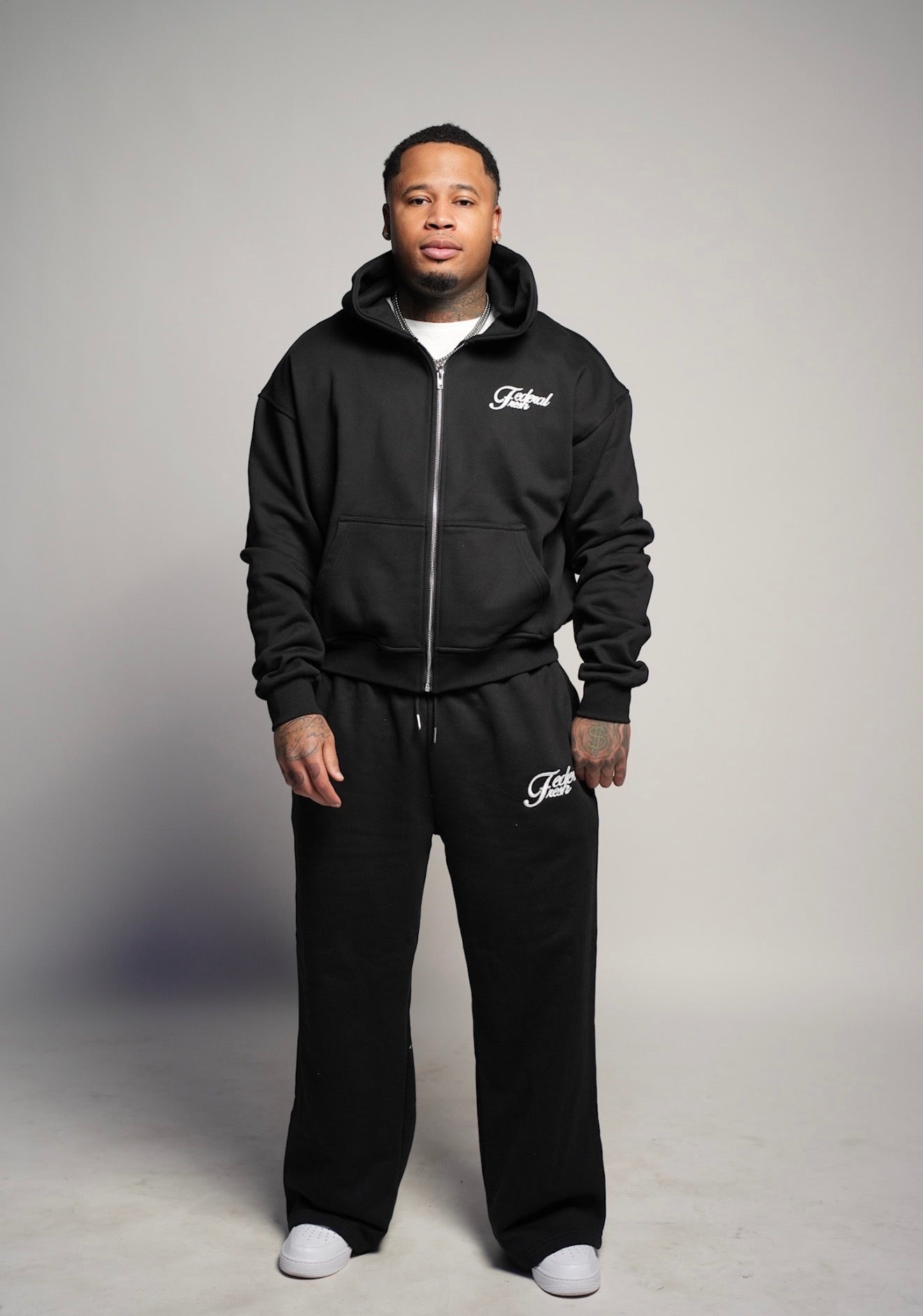 Black and White Federal Fresh Sweatpants
