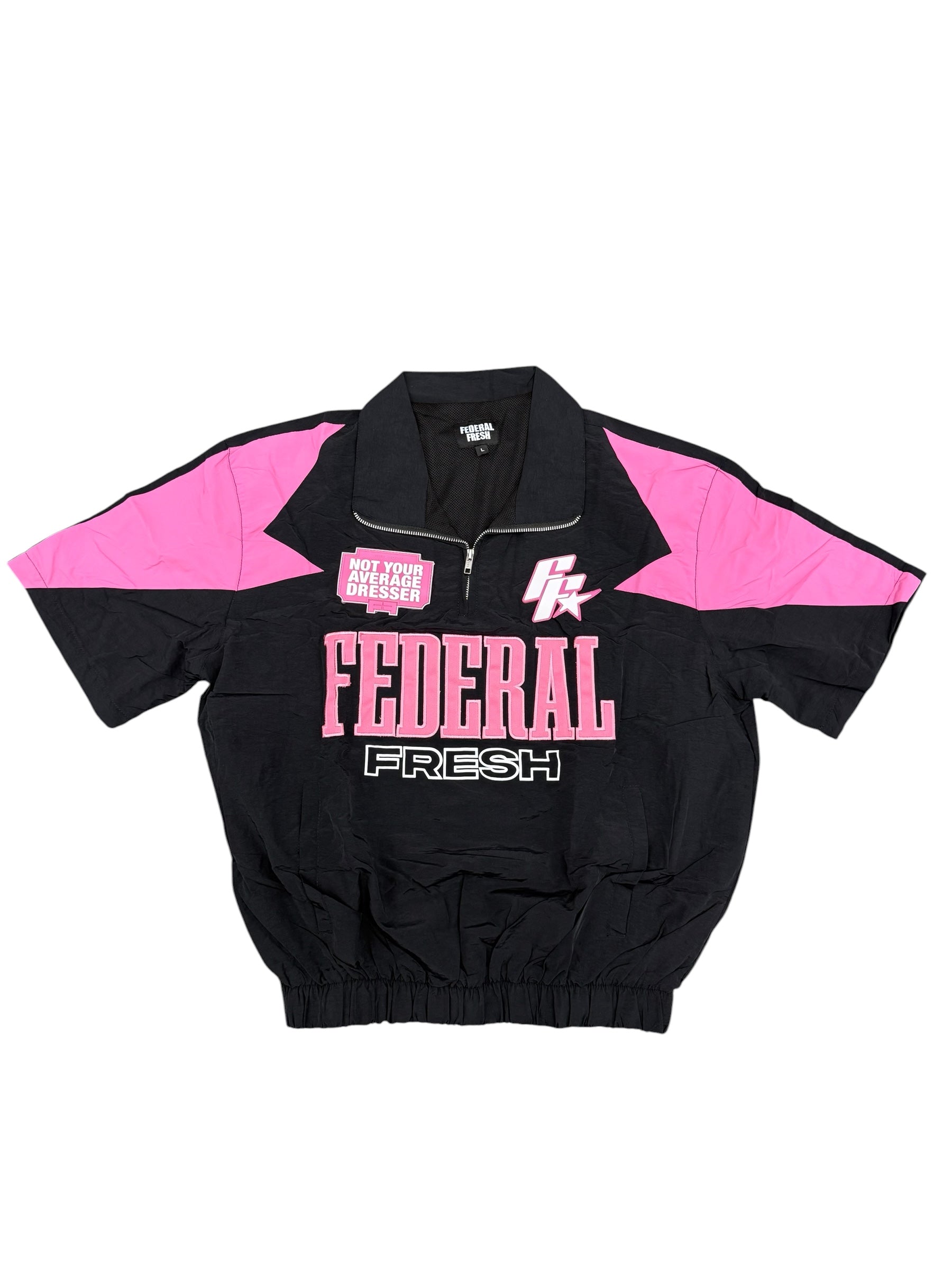 Black and Pink Federal Fresh Windbreaker Top