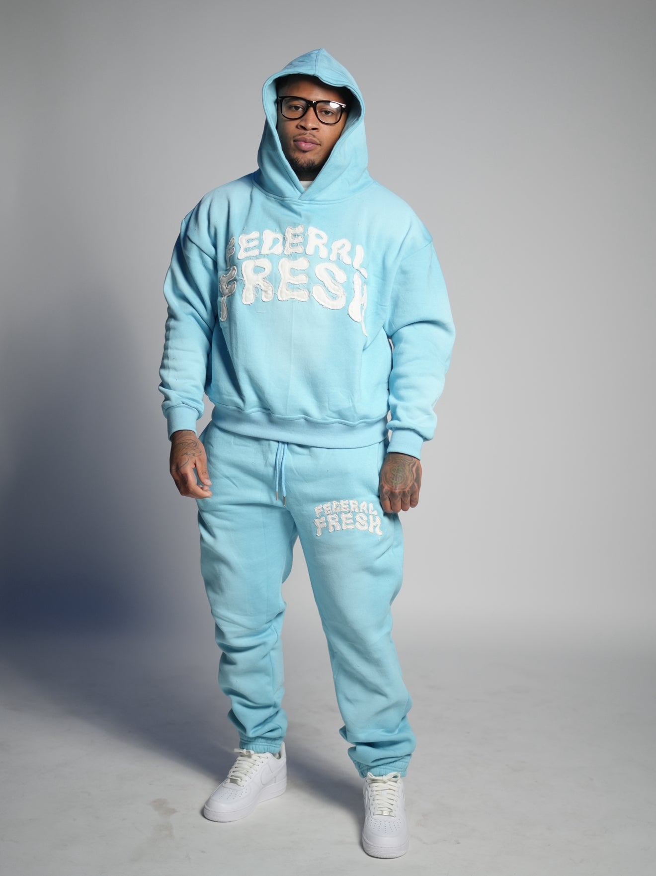 Acid Wash Sky Blue Federal Fresh Hoodie