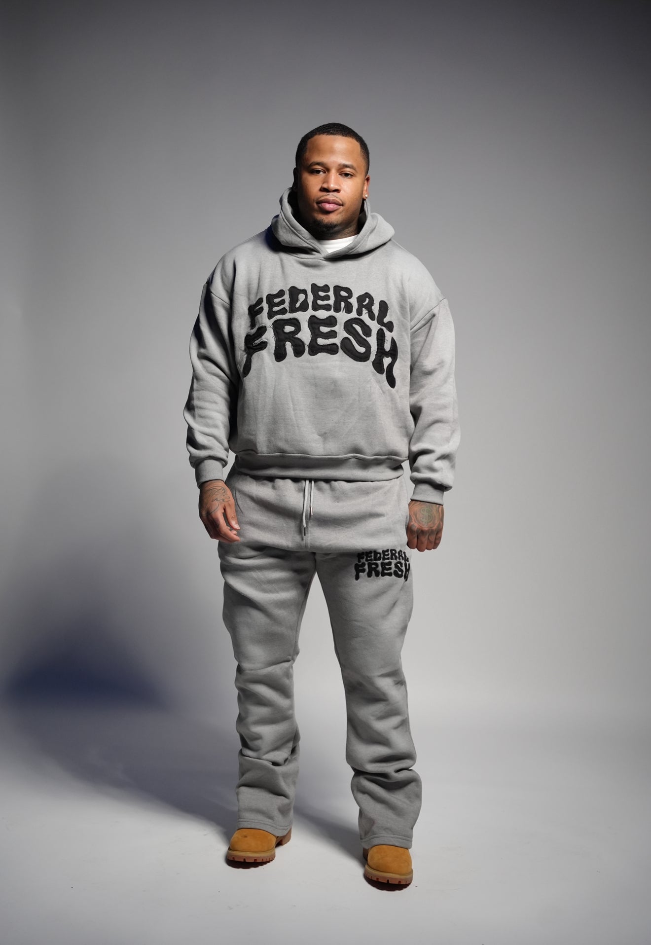 Grey Acid Wash Federal Fresh Flared Sweatpants