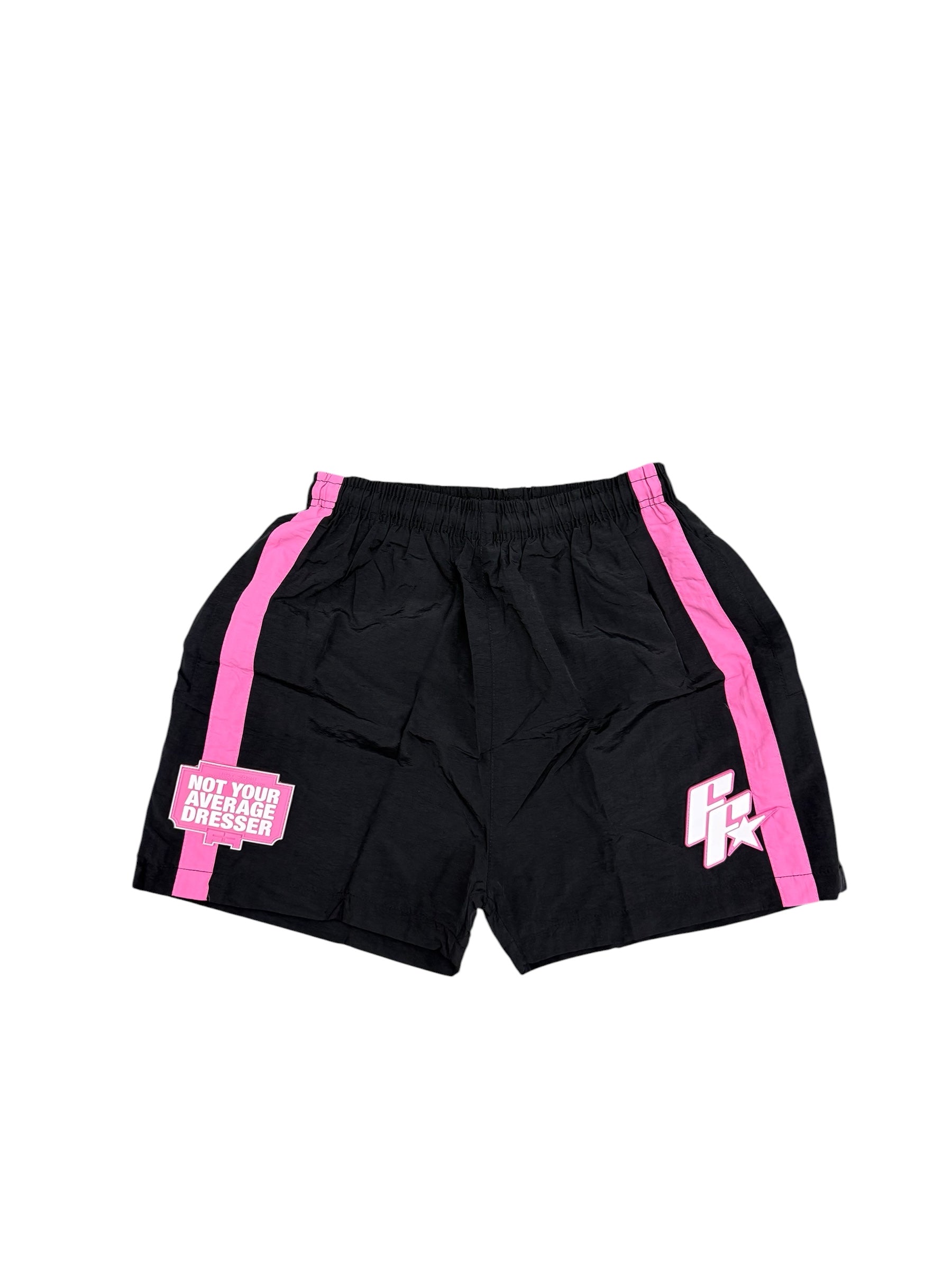 Black and Pink Federal Fresh Windbreaker Shorts