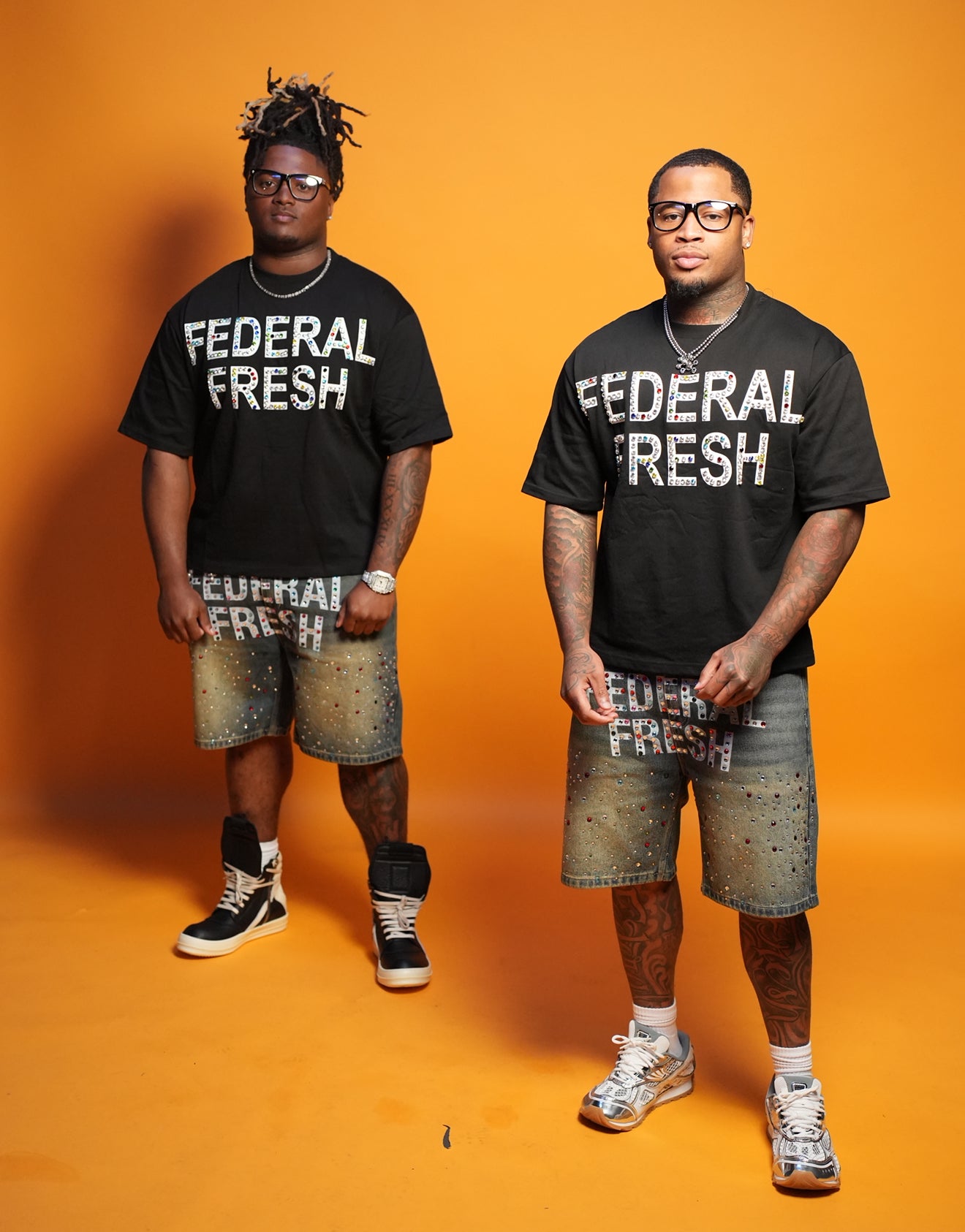 Black Rhinestone Federal Fresh T-Shirt