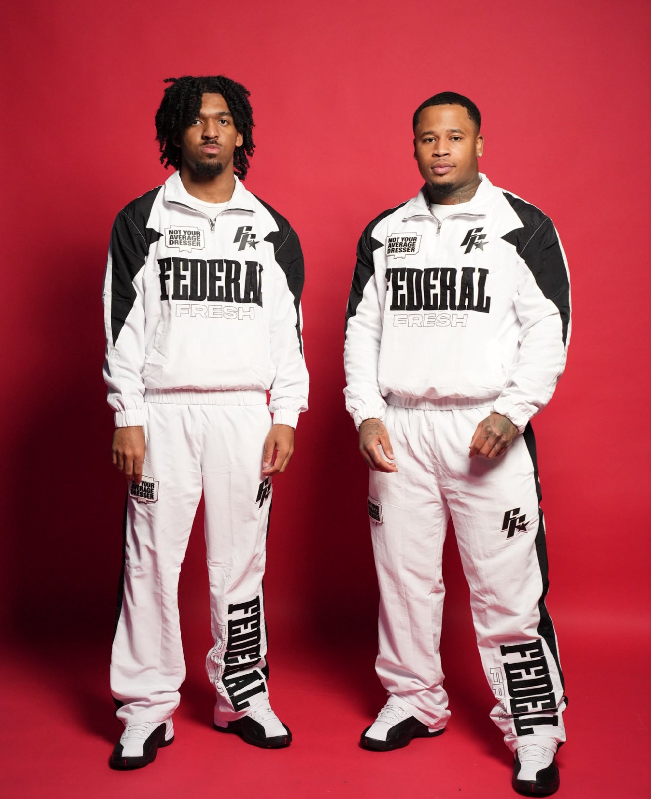 White and Black Federal Fresh Windbreaker Jacket