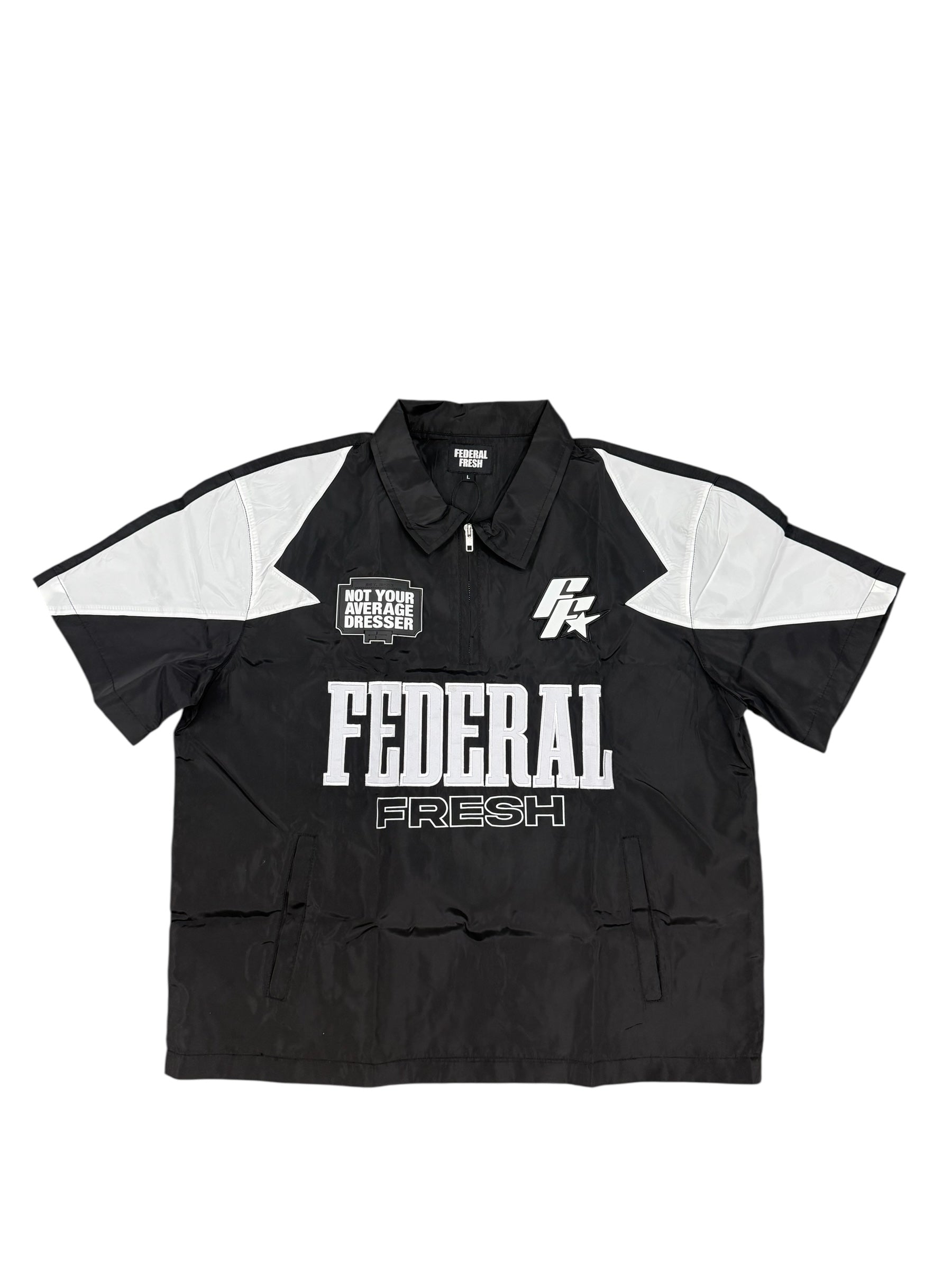 Black and White Federal Fresh Windbreaker Top