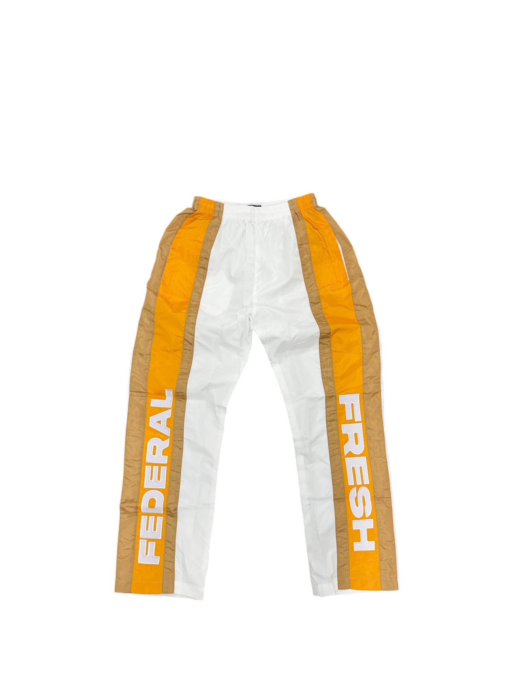 Gold and Brown Windbreaker Pants